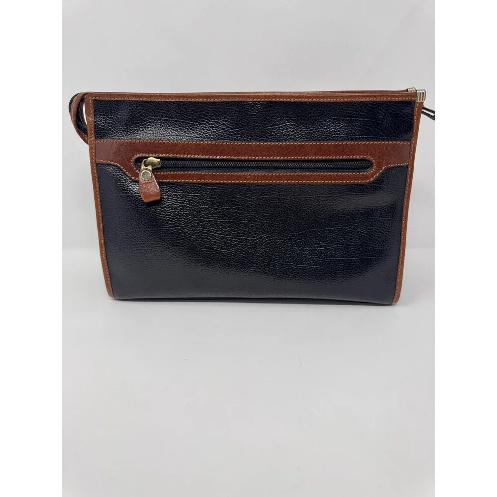VTG Dickens Leather Clutch Bag 10.75”x7.5”x3. 5” Elegant Timeless Design